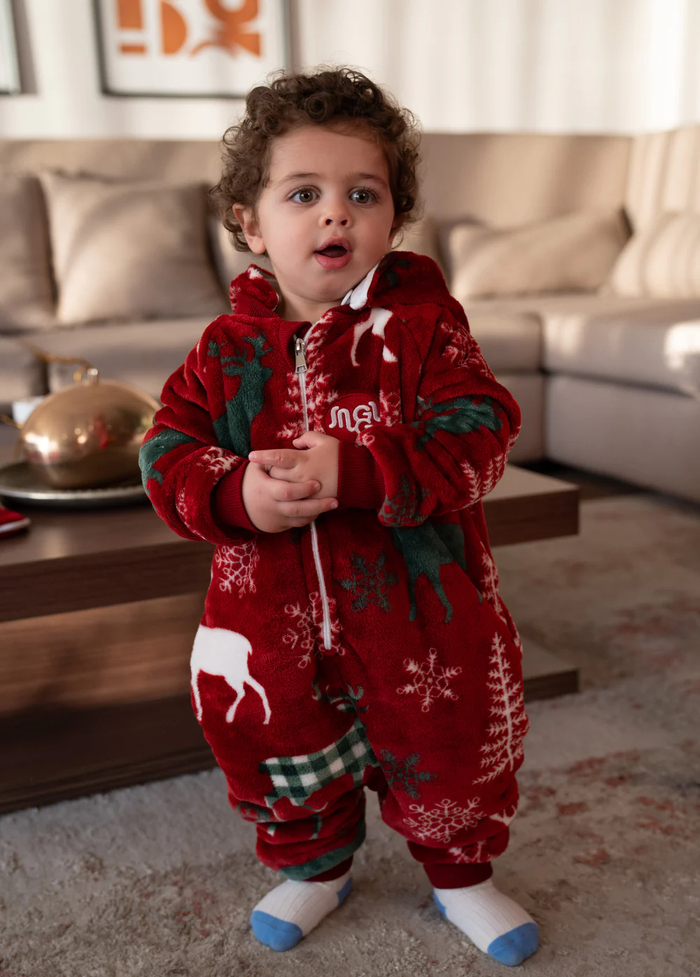 Snuggs Toddler Blanket Onesie Christmas Red Deer - Image 4