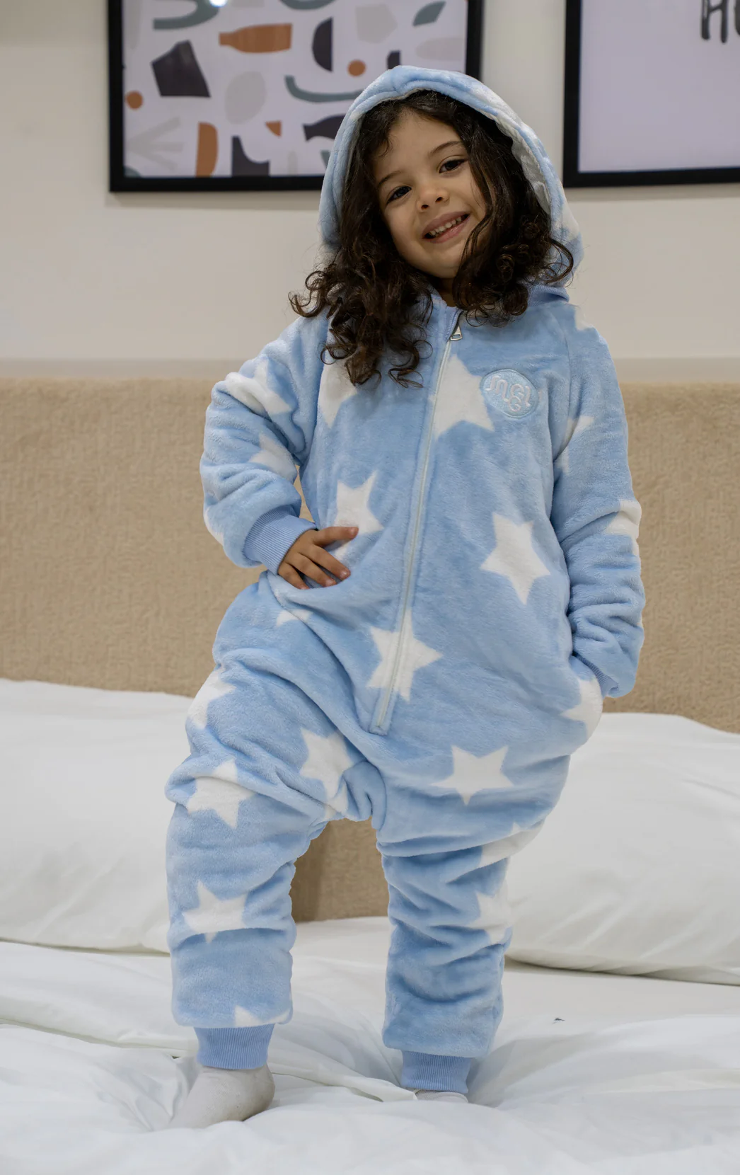 Snuggs Toddler Blanket Onesie Stars Light Blue - Image 2