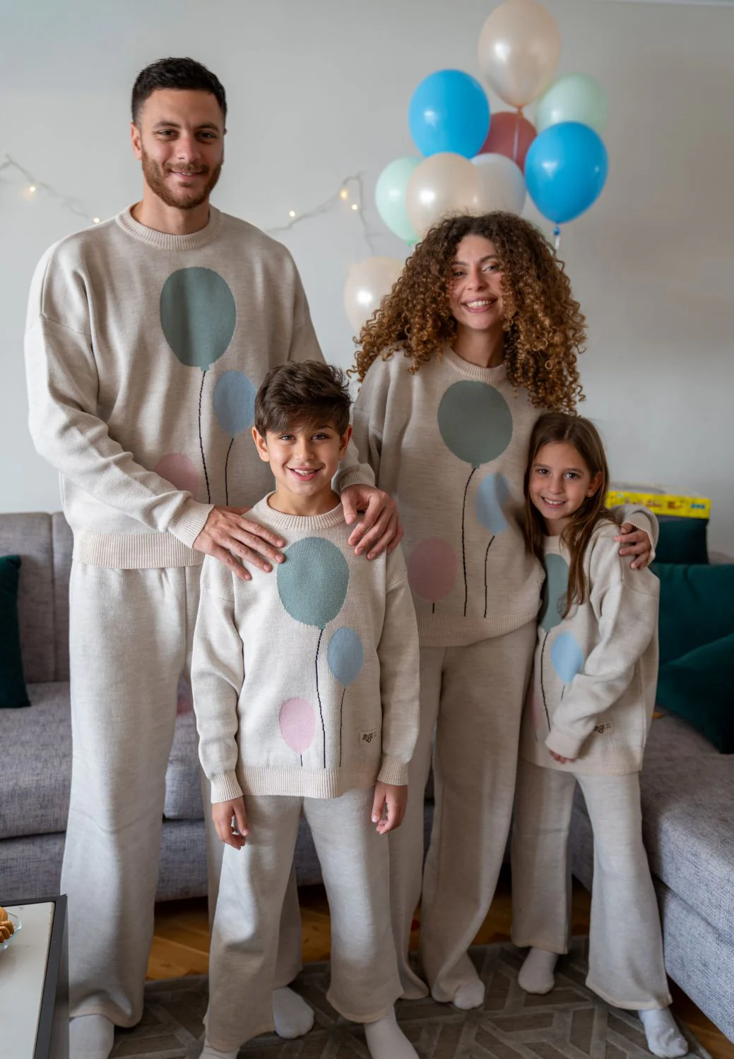 Snuggs unisex Kids winter Eid Knit pajama Beige - Image 3