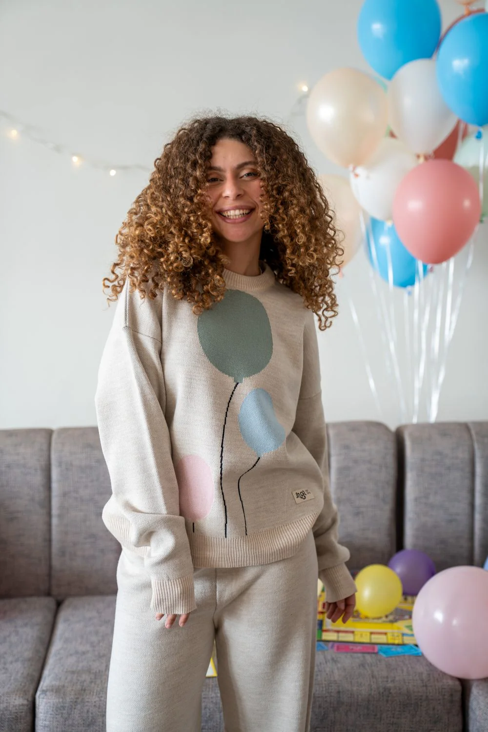 Snuggs Unisex winter Knit Eid pajama Beige - Image 2