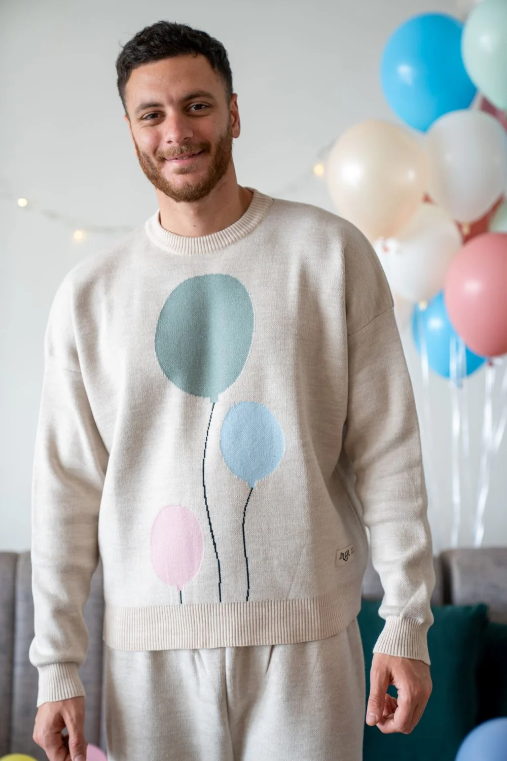 Snuggs Unisex winter Knit Eid pajama Beige - Image 3
