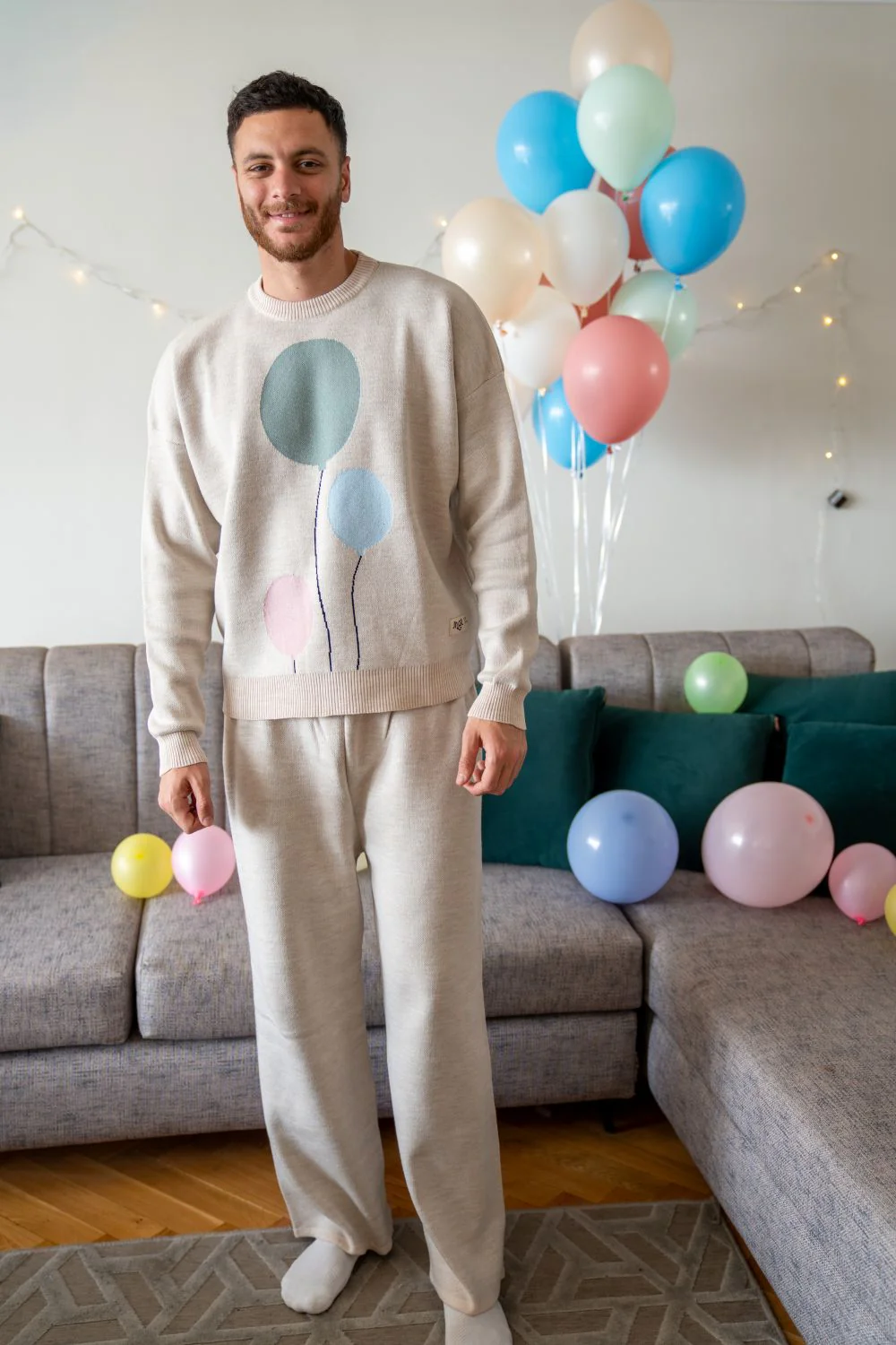 Snuggs Unisex winter Knit Eid pajama Beige - Image 5