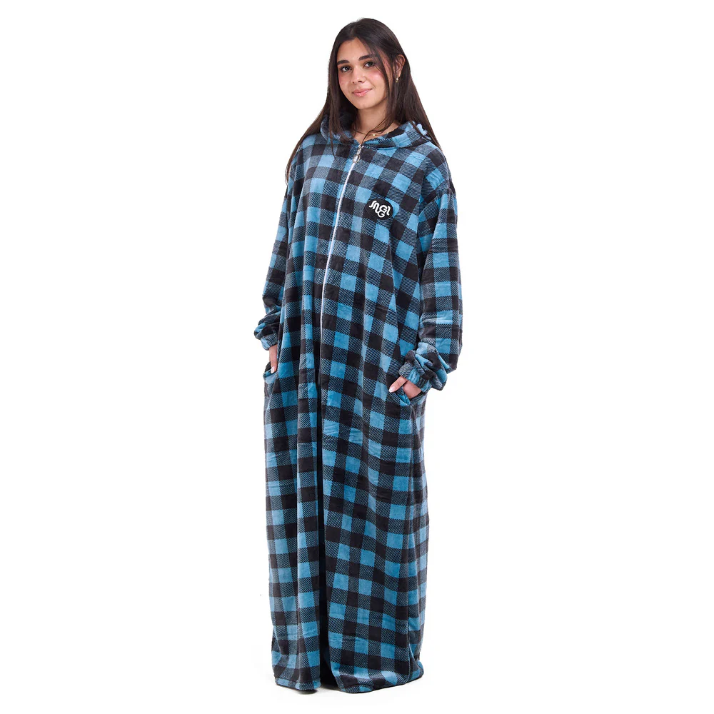 Snuggs Wearable Blanket Monk Blue Checkered - Image 2