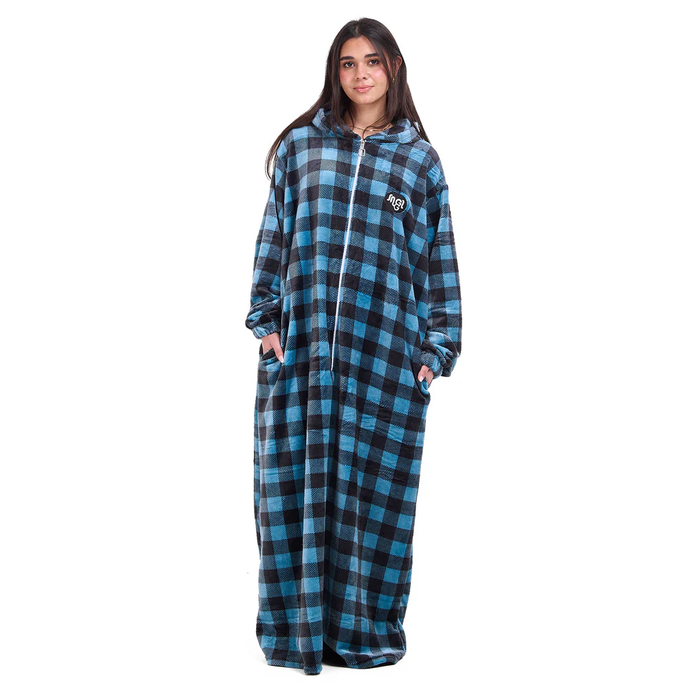 Snuggs Wearable Blanket Monk Blue Checkered - Image 4