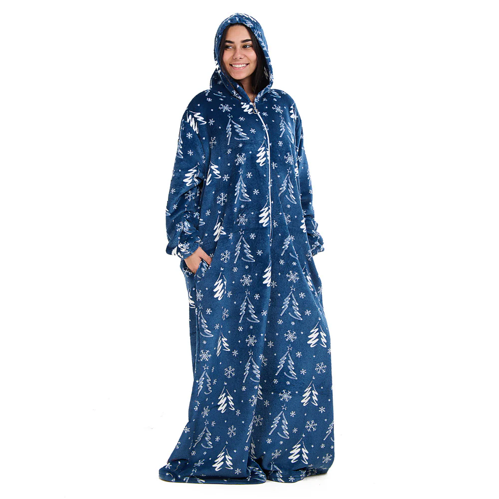 Snuggs Wearable Blanket Monk Blue Christmas Tree - Image 2