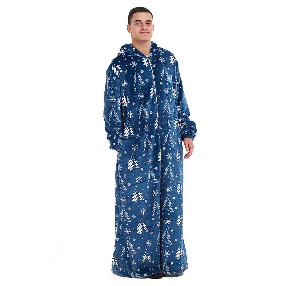 Snuggs Wearable Blanket Monk Blue Christmas Tree - Image 3