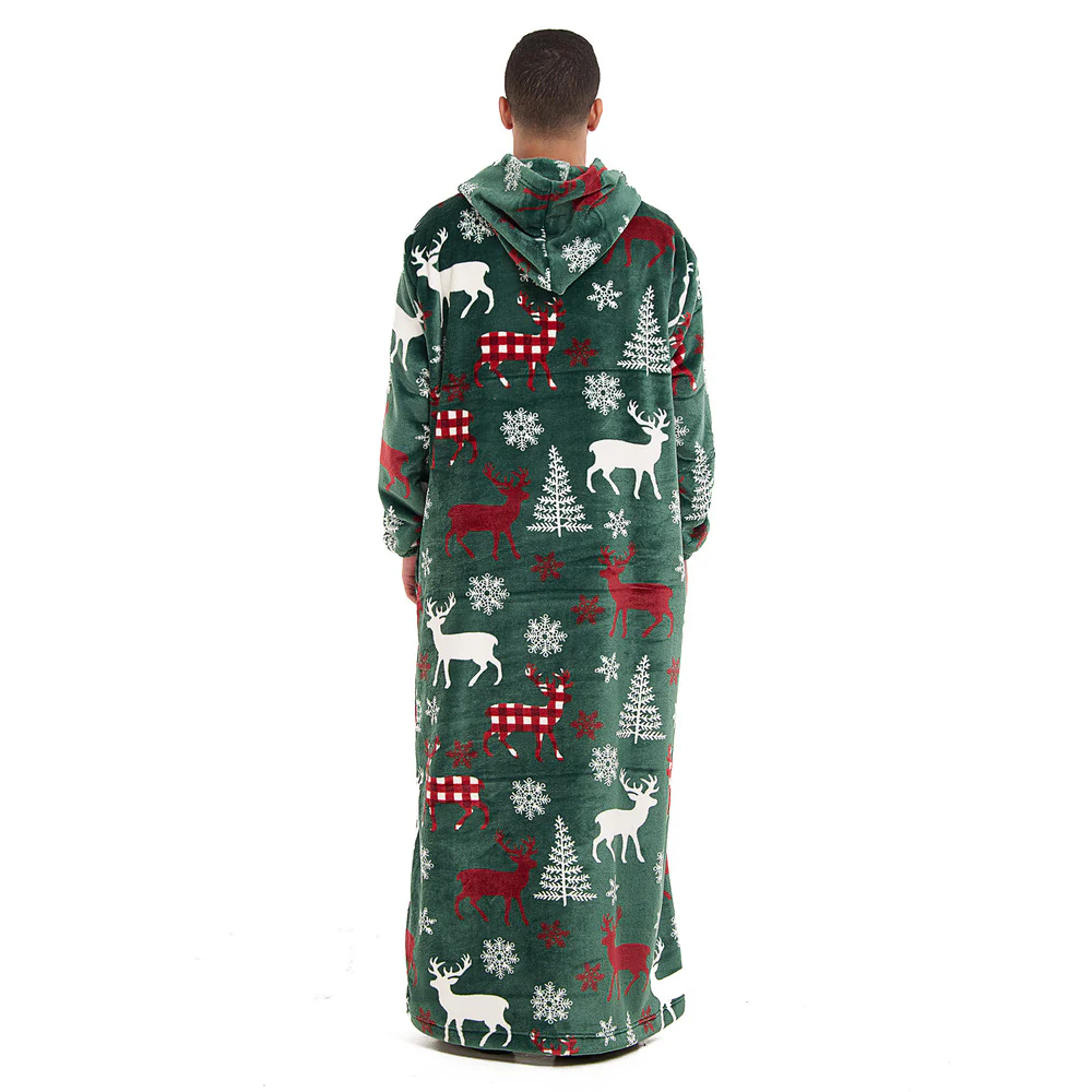 Snuggs Wearable Blanket Monk Green Christmas Deer - Image 7