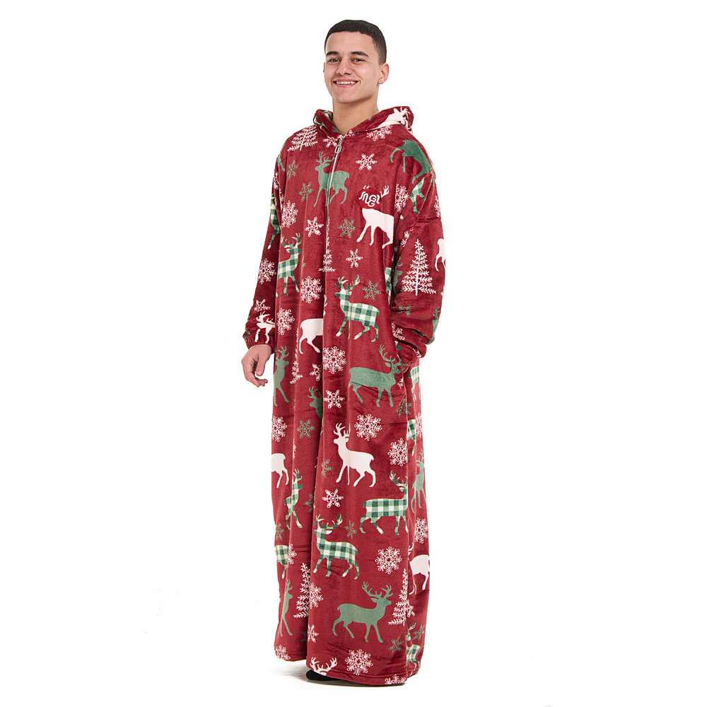 Snuggs Wearable Blanket Monk Red Christmas Deer - Image 2