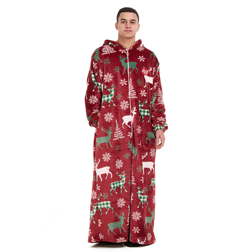 Snuggs Wearable Blanket Monk Red Christmas Deer - Image 3
