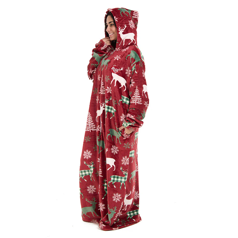 Snuggs Wearable Blanket Monk Red Christmas Deer - Image 4