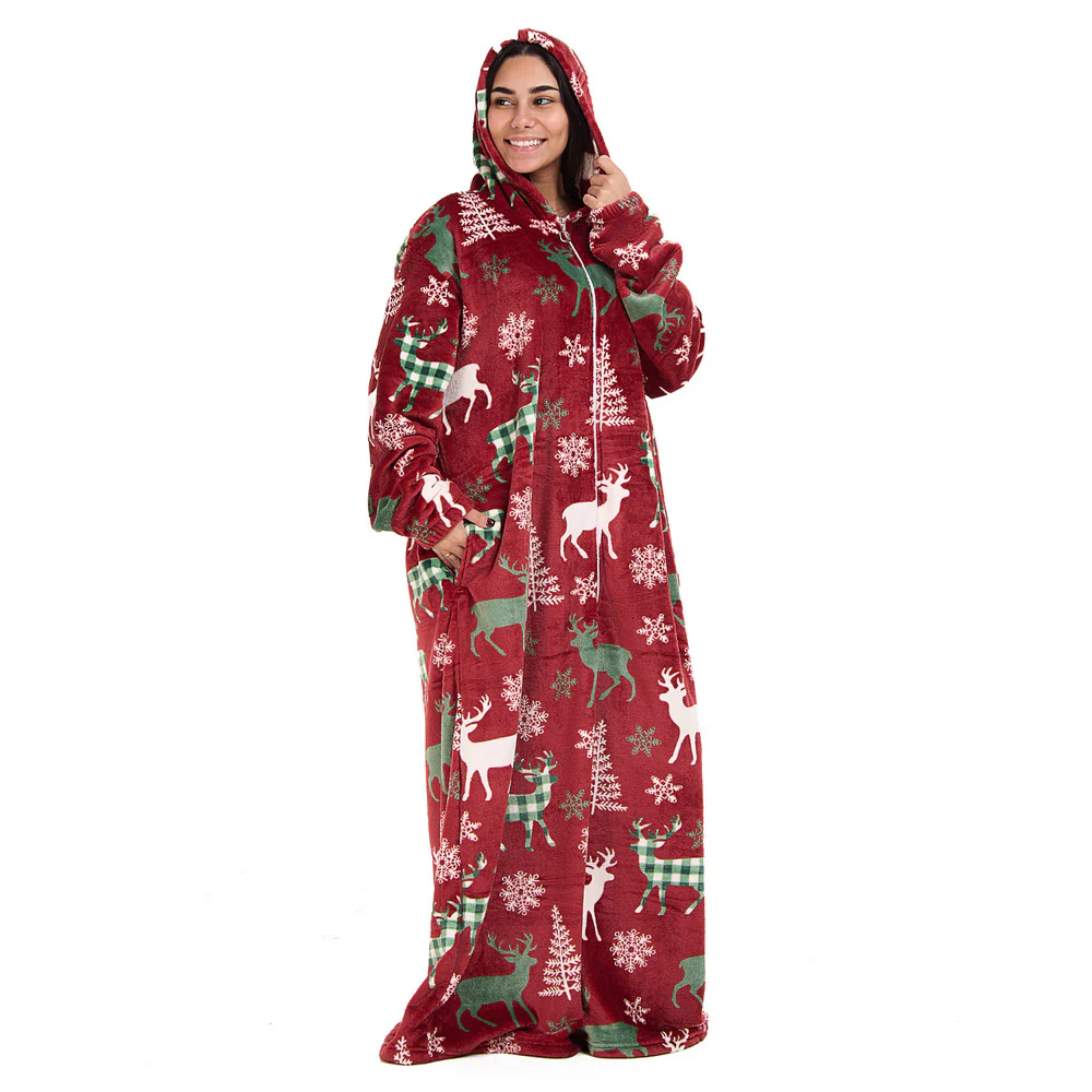 Snuggs Wearable Blanket Monk Red Christmas Deer - Image 5
