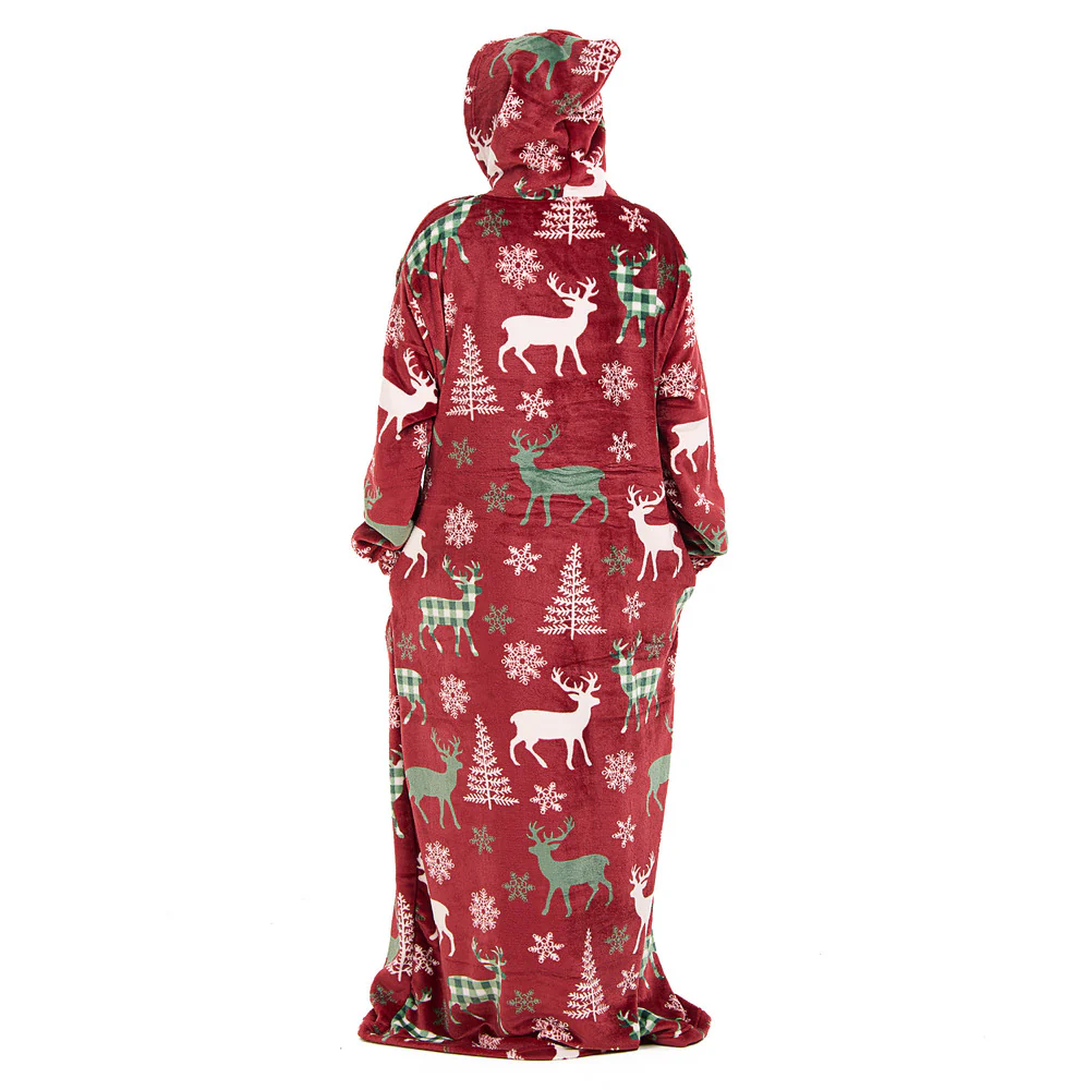 Snuggs Wearable Blanket Monk Red Christmas Deer - Image 6