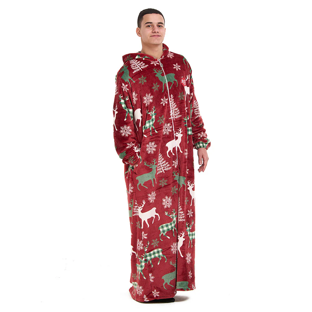 Snuggs Wearable Blanket Monk Red Christmas Deer - Image 7