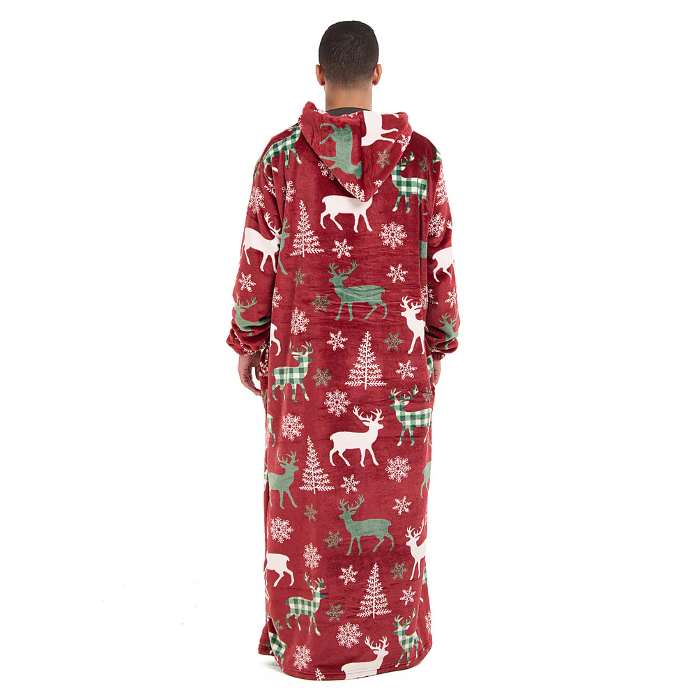 Snuggs Wearable Blanket Monk Red Christmas Deer - Image 8