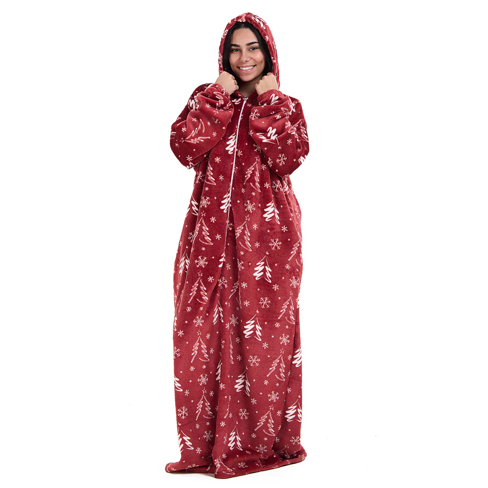 Snuggs Wearable Blanket Monk Red Christmas Tree - Image 3