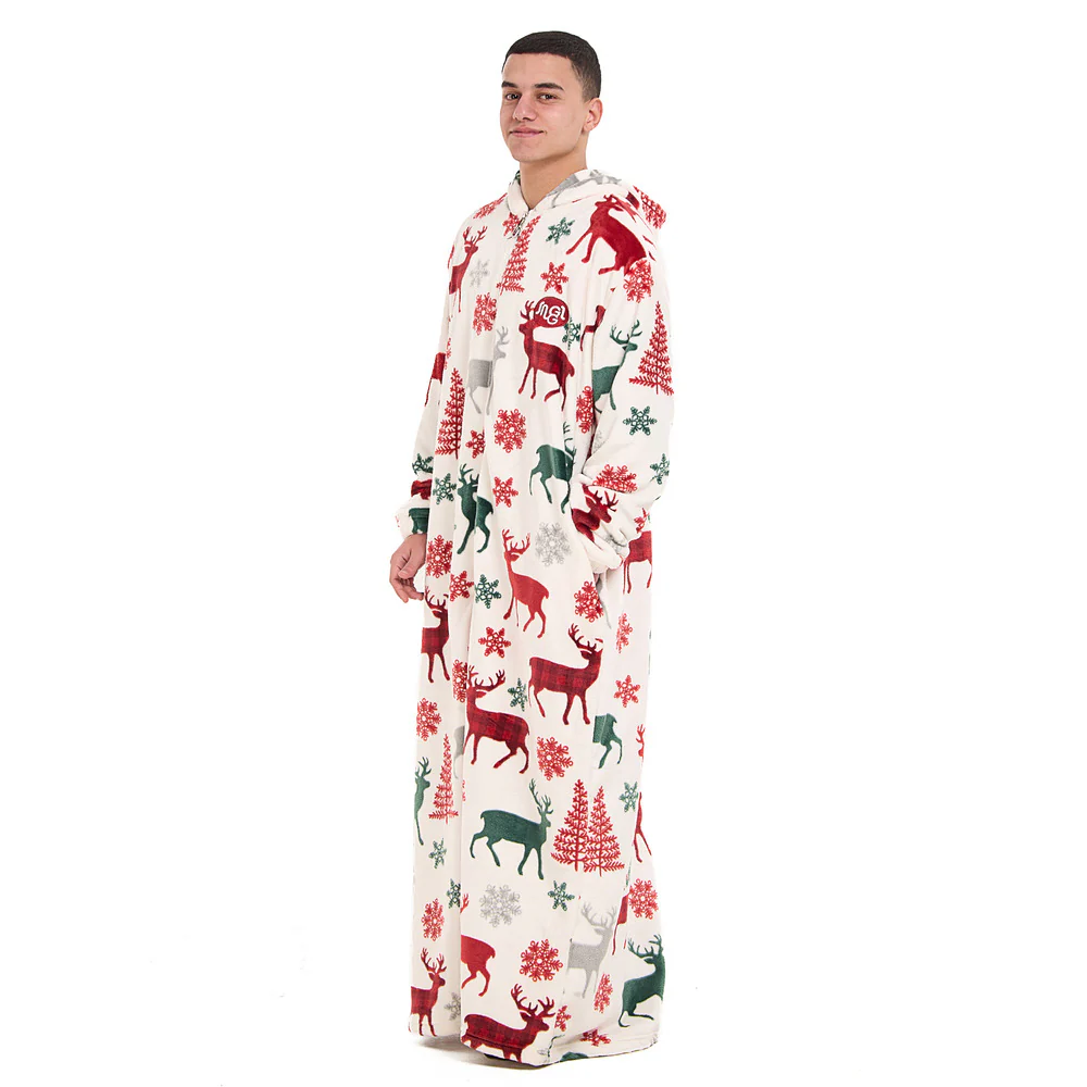 Snuggs Wearable Blanket Monk White Christmas Deer - Image 3