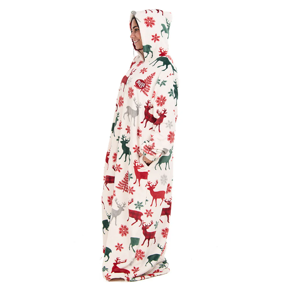 Snuggs Wearable Blanket Monk White Christmas Deer - Image 4