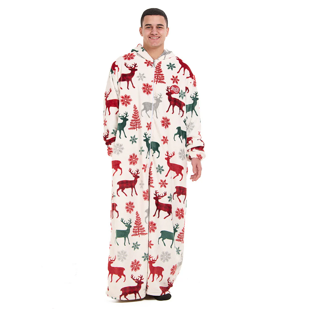 Snuggs Wearable Blanket Monk White Christmas Deer - Image 7