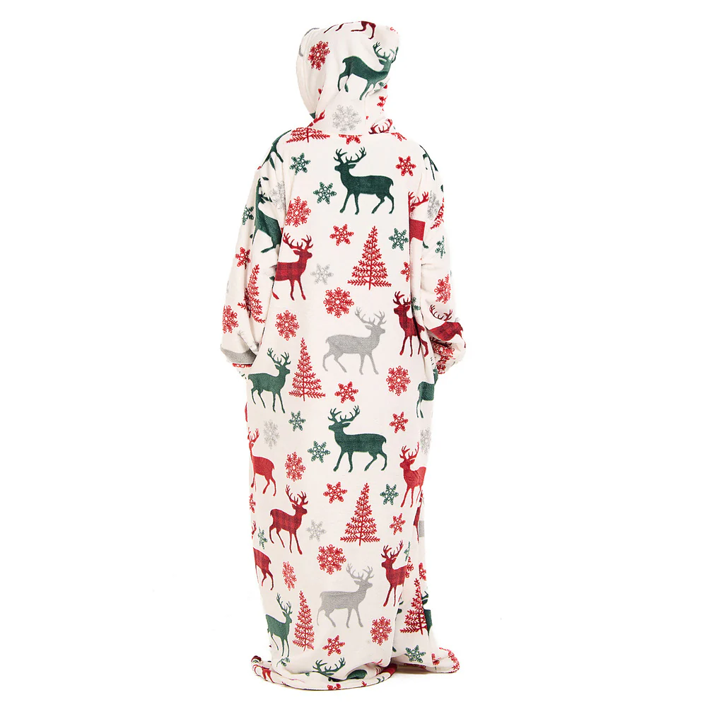 Snuggs Wearable Blanket Monk White Christmas Deer - Image 8