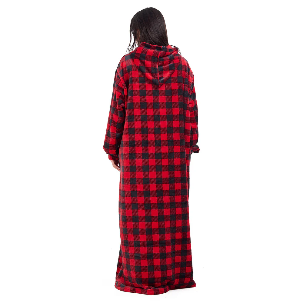 Snuggs Wearable Blanket Monk Red Checkered - Image 2