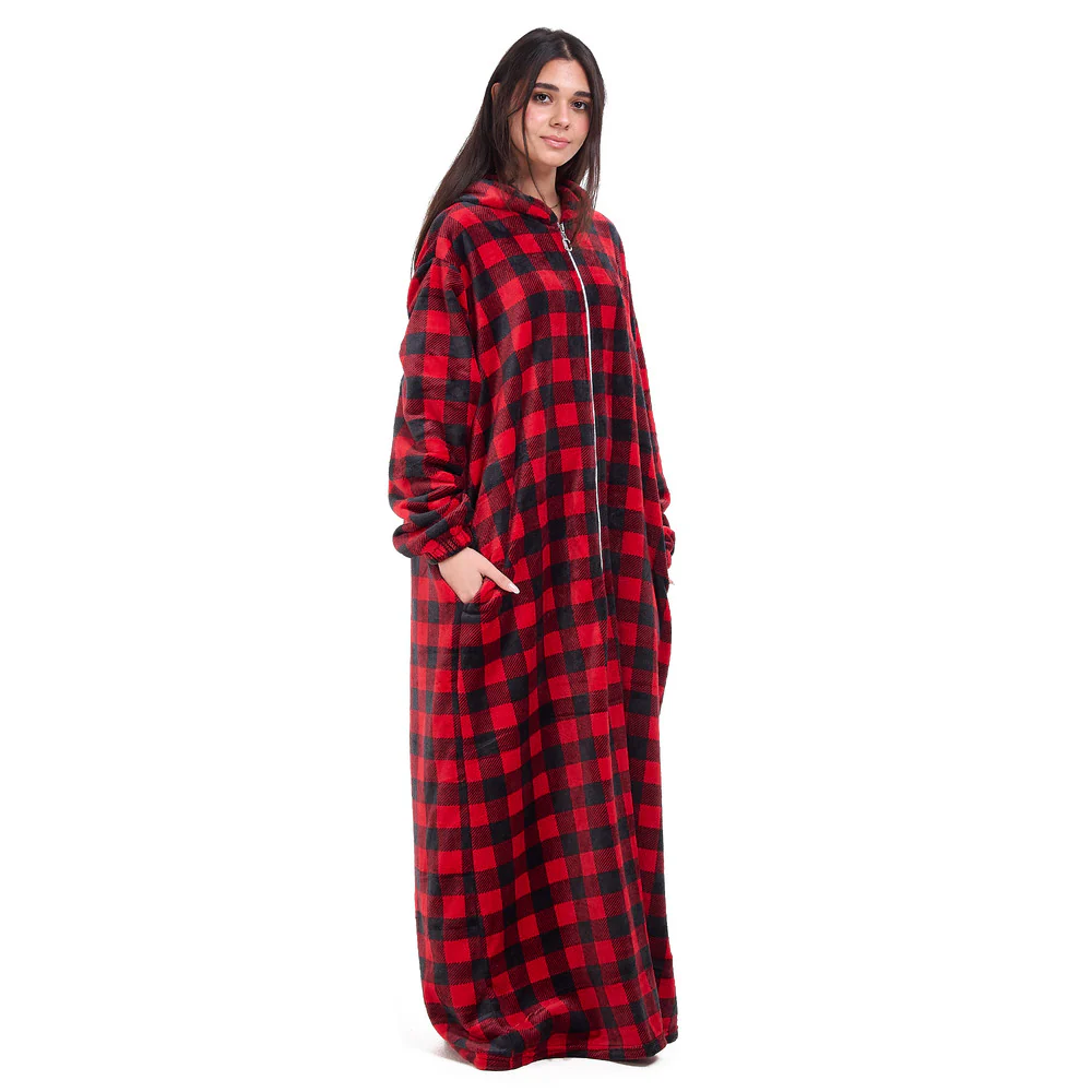 Snuggs Wearable Blanket Monk Red Checkered - Image 3