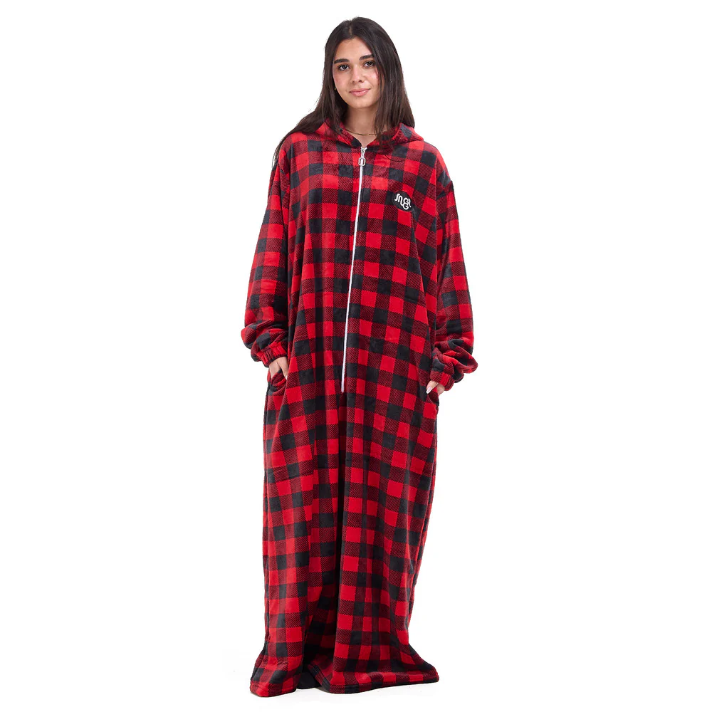 Snuggs Wearable Blanket Monk Red Checkered - Image 4
