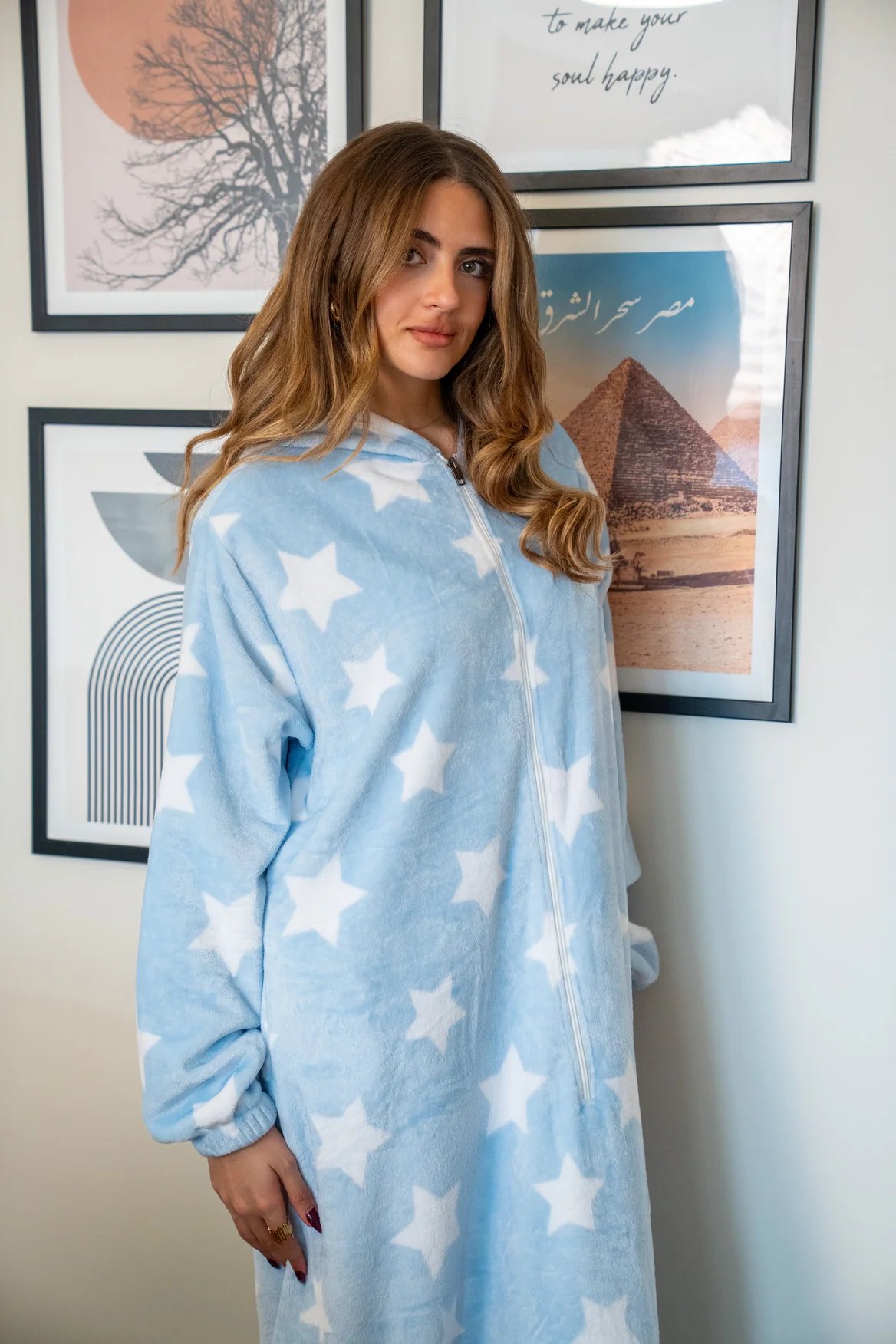 Snuggs Wearable Blanket Monk Light Blue Stars - Image 2