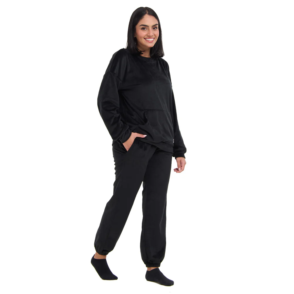 Snuggs women winter pajama Black Set - Image 2