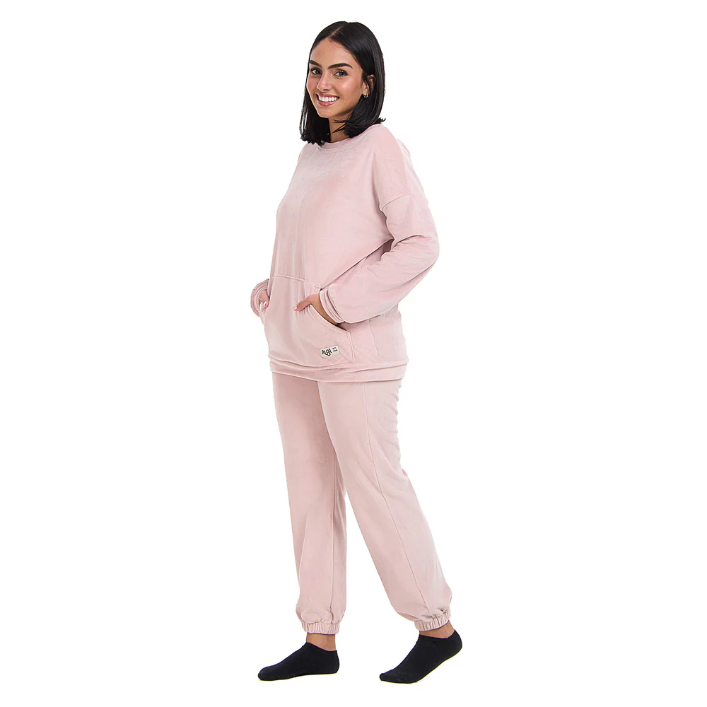 Snuggs women winter pajama Light Mauve Set - Image 3
