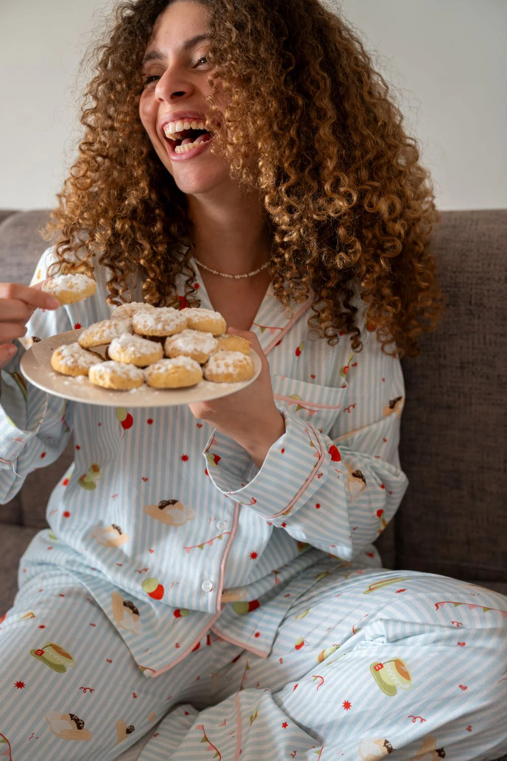 Women Eid Pajama Set Buttoned shirt + pants - Image 3