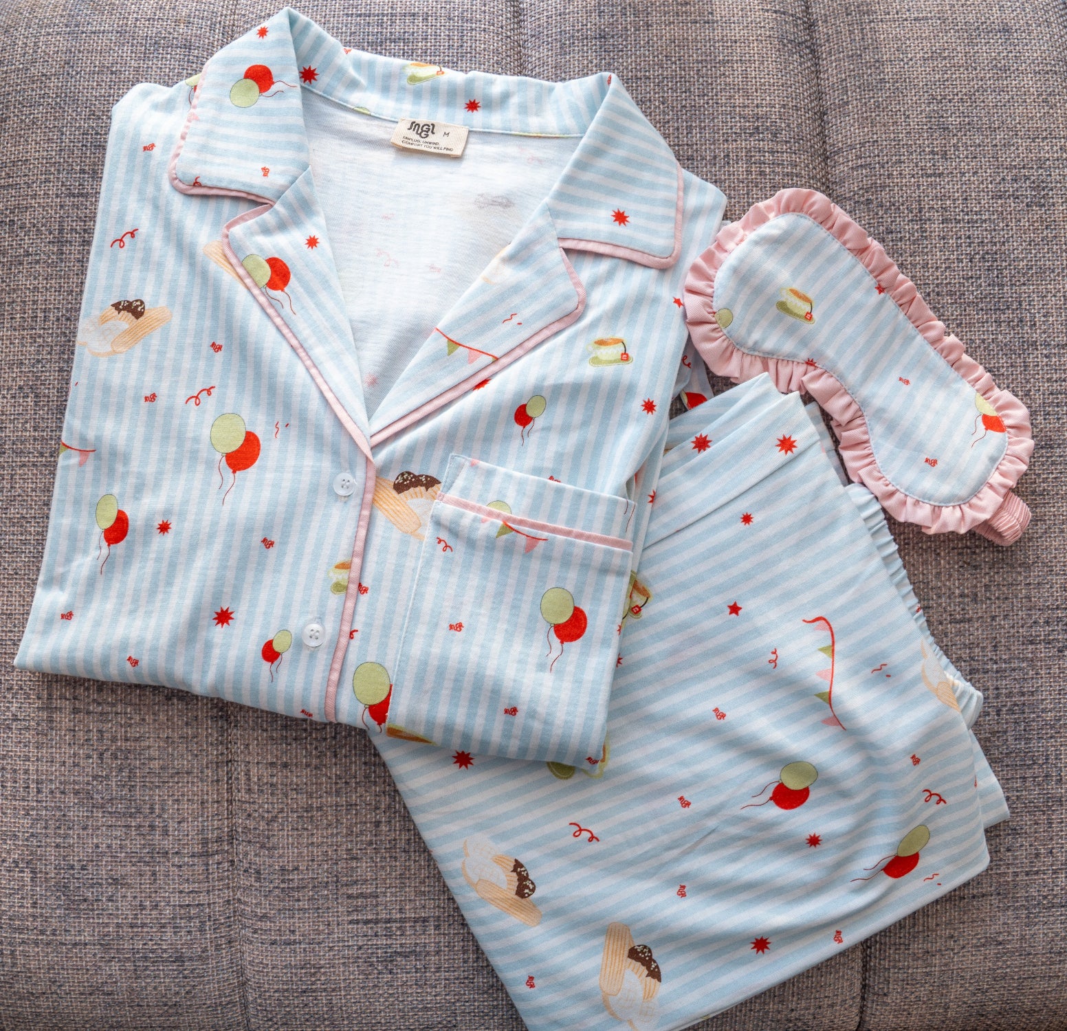 Women Eid Pajama Set Buttoned shirt + pants - Image 5