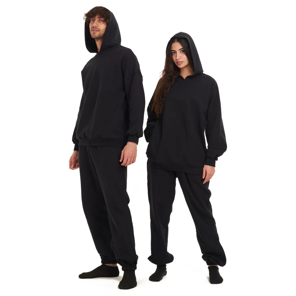 Snugg oversized unisex hoodie set Black - Image 2