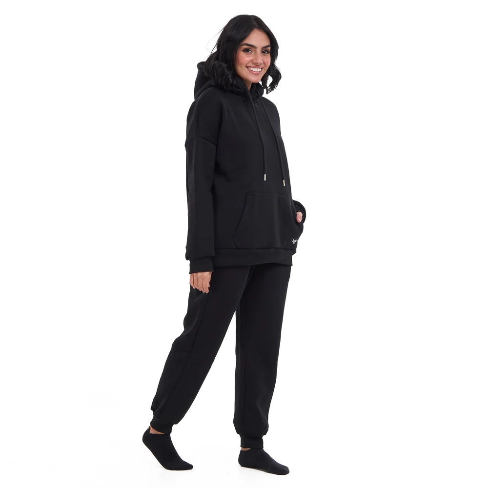 Women Black Self Love Era Oversize Hoodie Set - Image 4