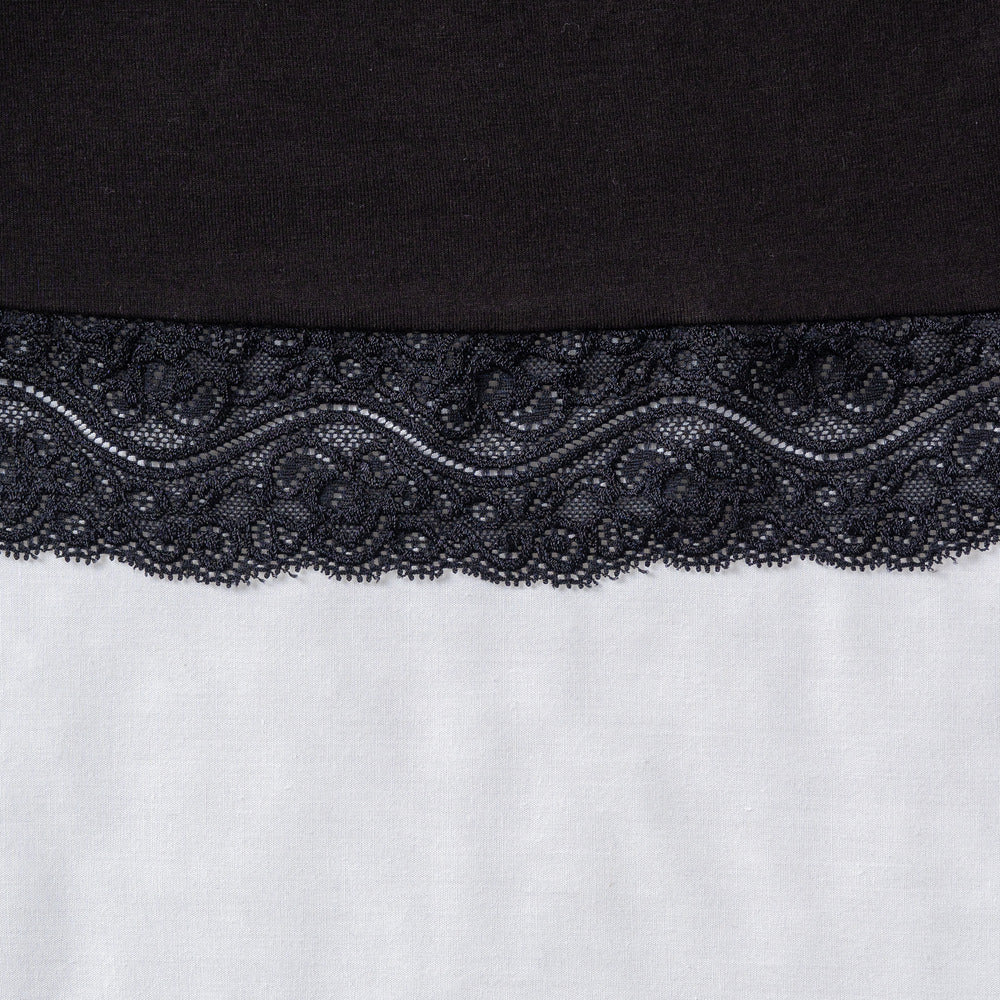 Women summer Black Lace Night shirt - Image 4