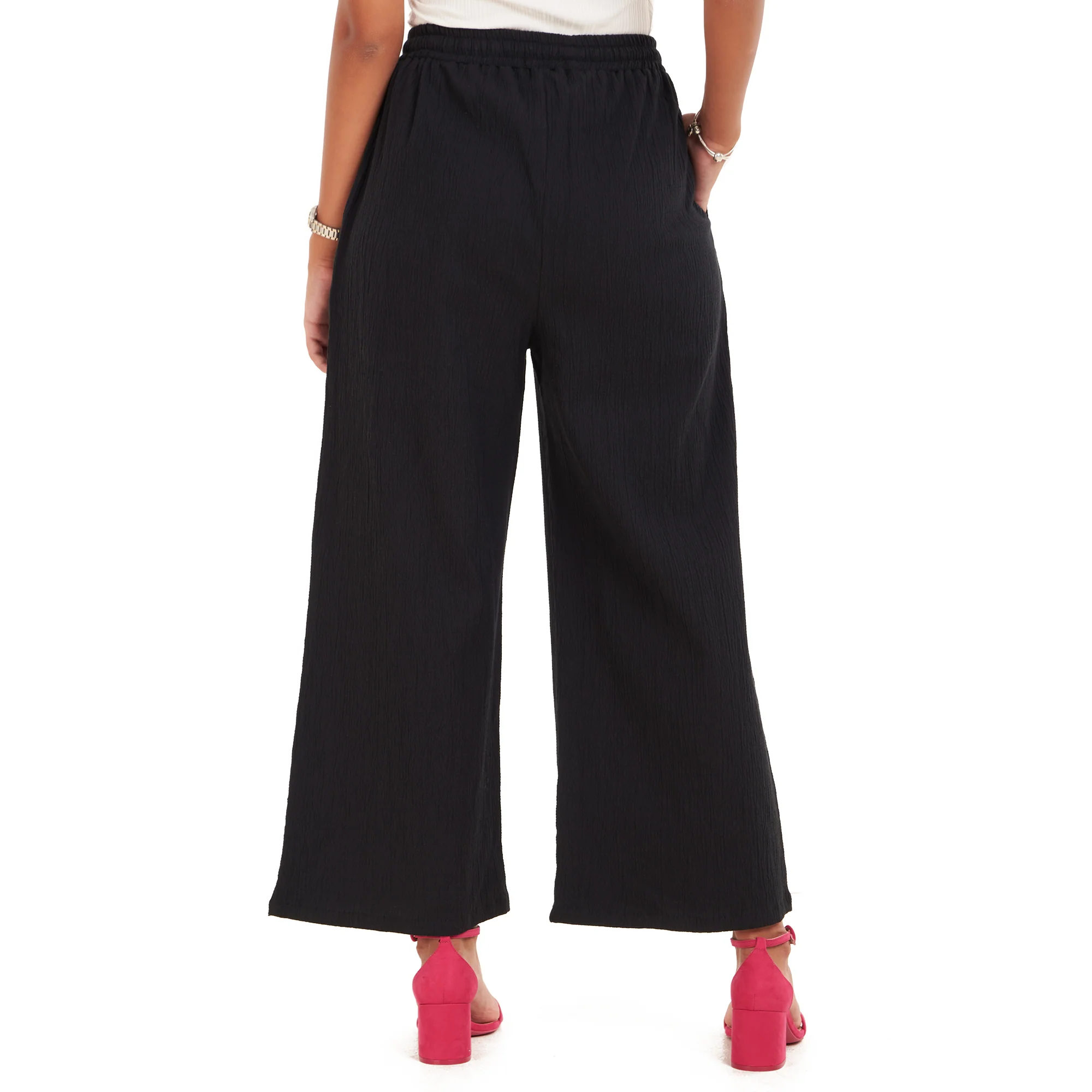 Women summer wide leg pants Black - Image 5