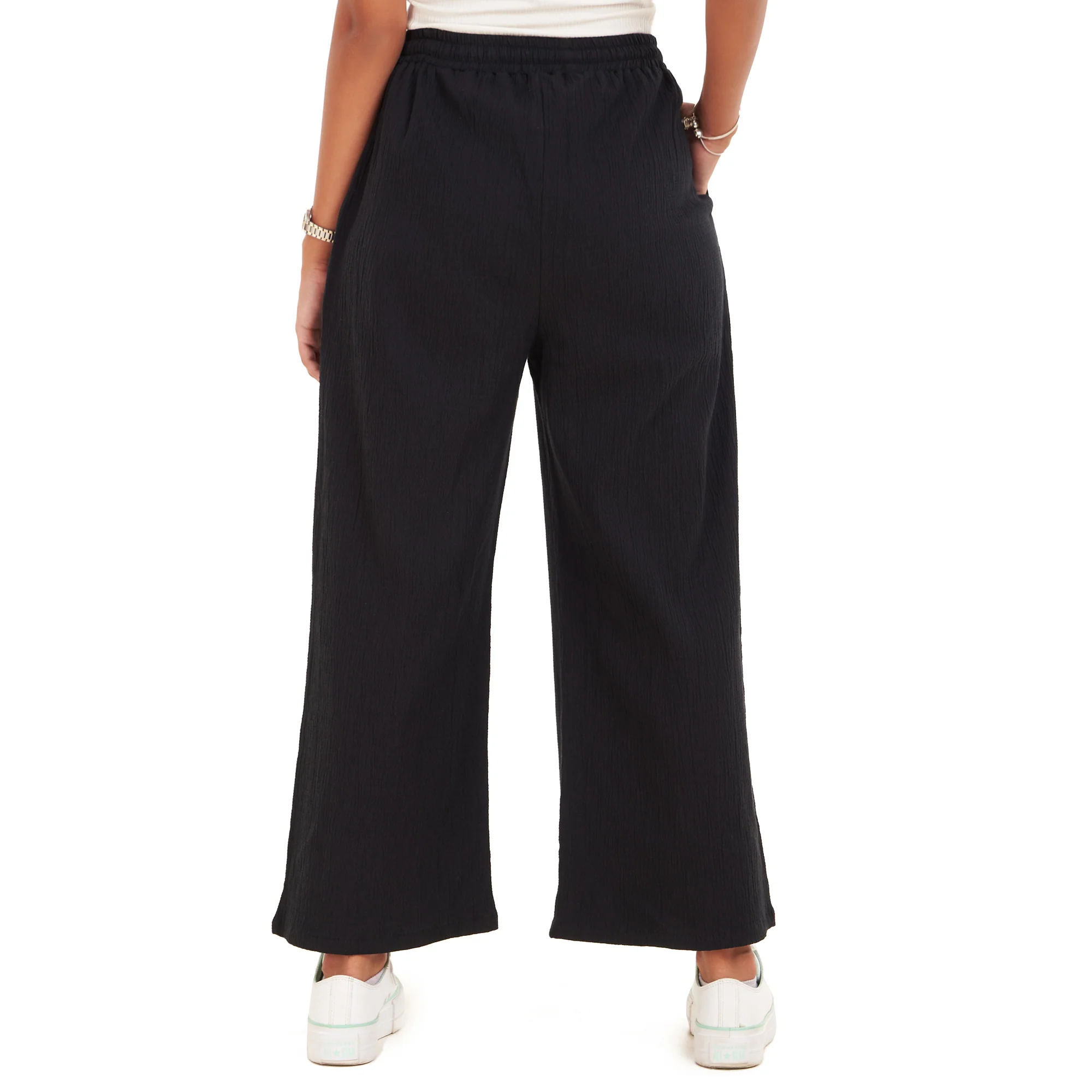 Women summer wide leg pants Black - Image 8