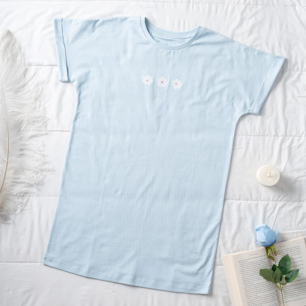 Women summer pajama Blossoms night shirt - Image 2
