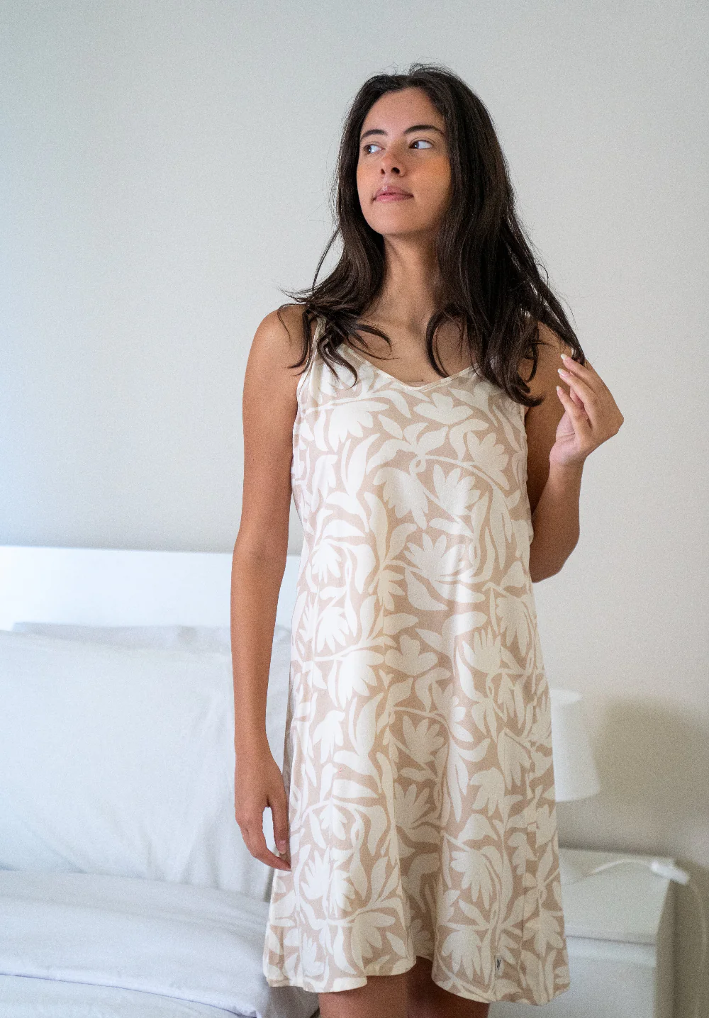Women summer pajama Bold Floral Outline night shirt - Image 2