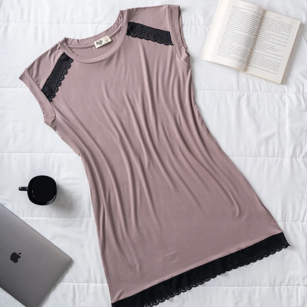 Women summer Cafe Lace Night shirt - Image 2