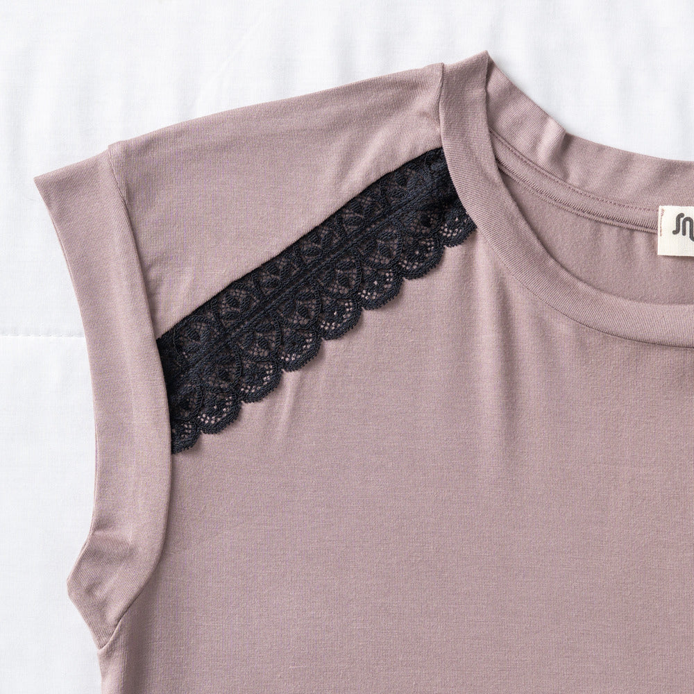 Women summer Cafe Lace Night shirt - Image 3