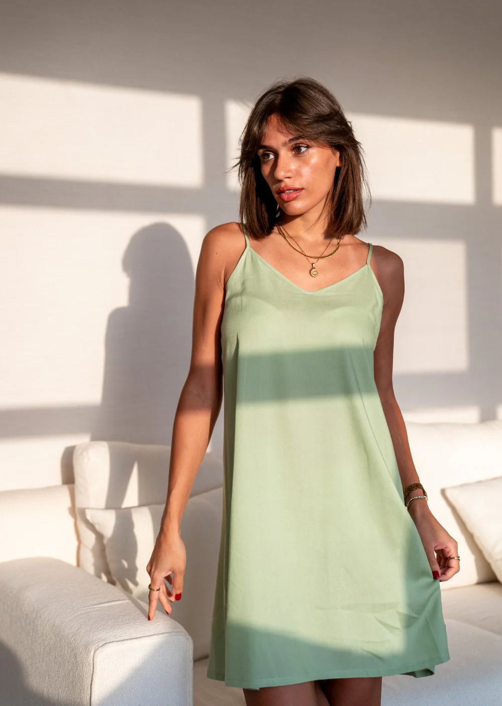 Women summer pajama Mint night shirt - Image 2