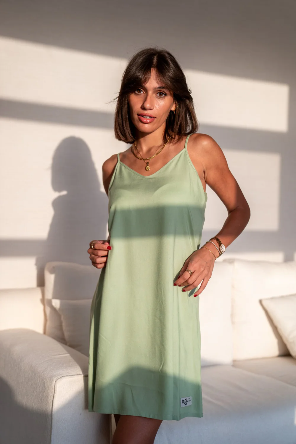 Women summer pajama Mint night shirt - Image 3