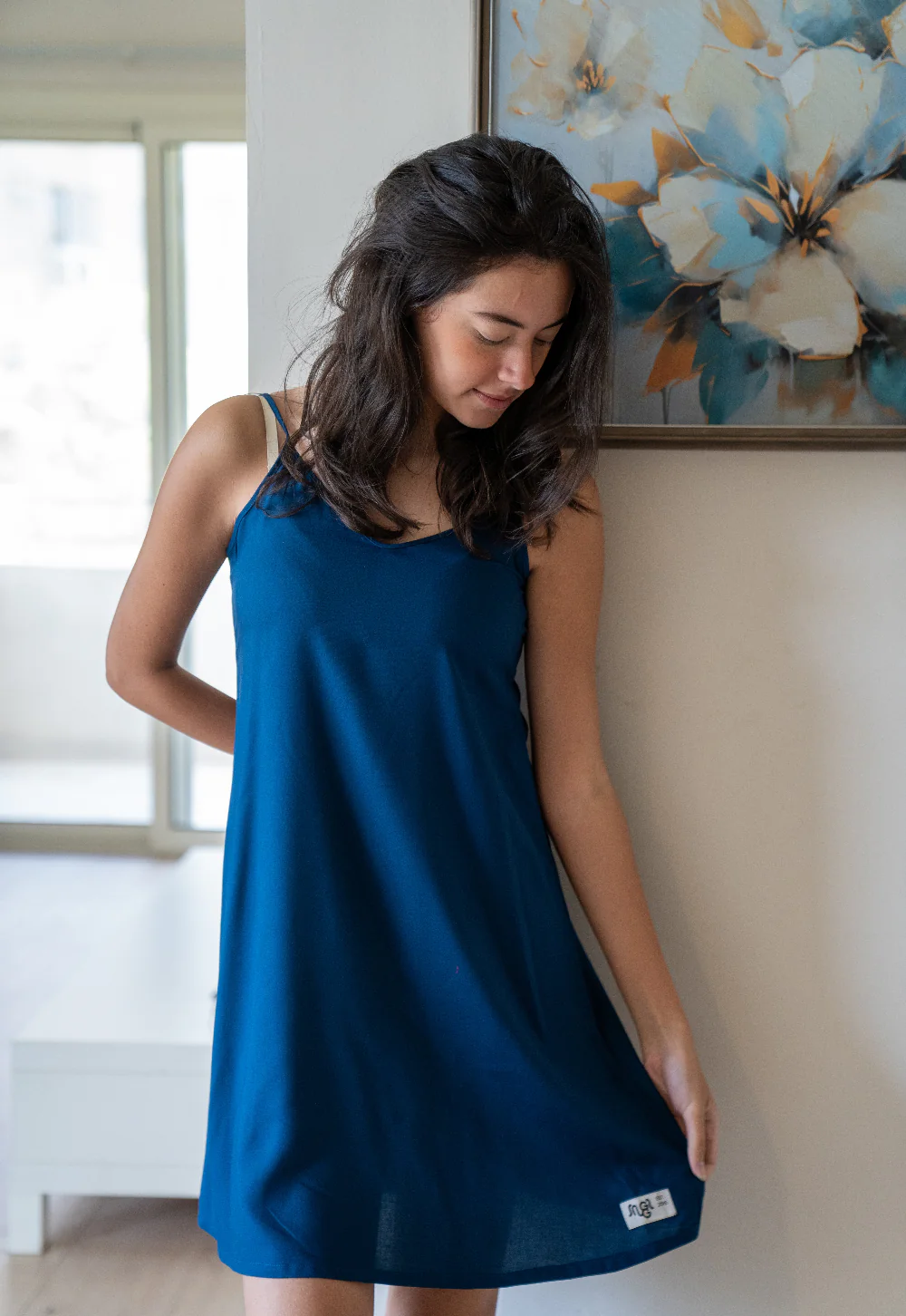 Women summer pajama Petroluem night shirt - Image 2