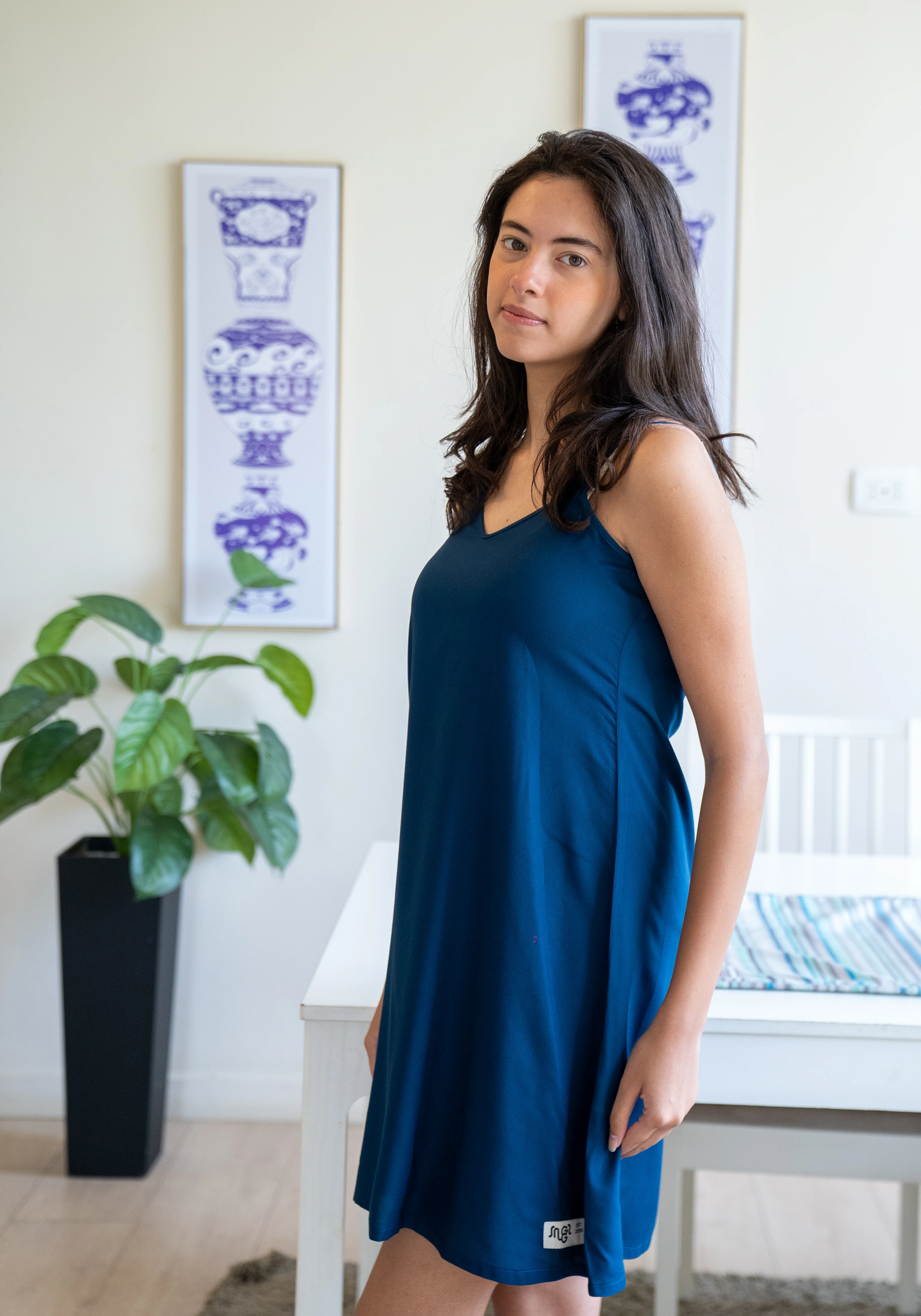 Women summer pajama Petroluem night shirt - Image 6