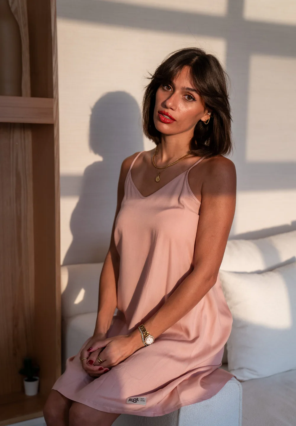 Women summer pajama Rose night shirt - Image 2