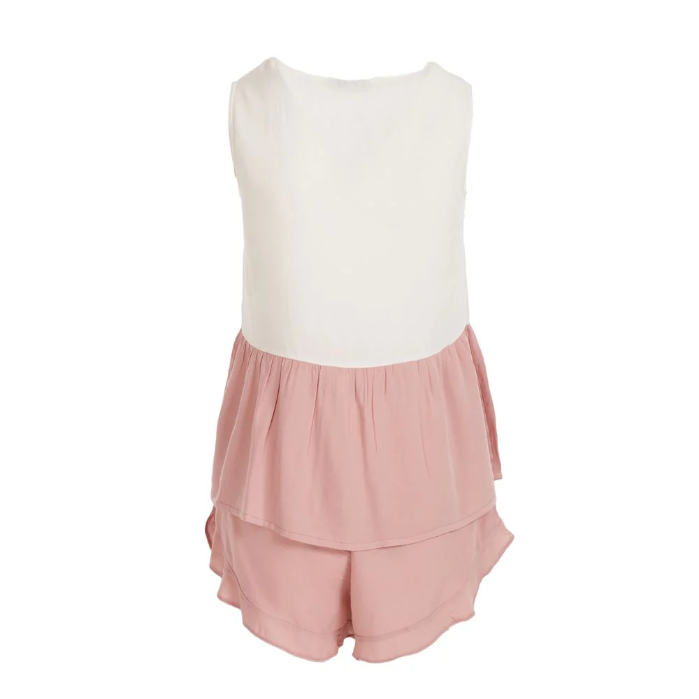 Women summer pajama set Cashmere ruffles top + Ruffles shorts - Image 3