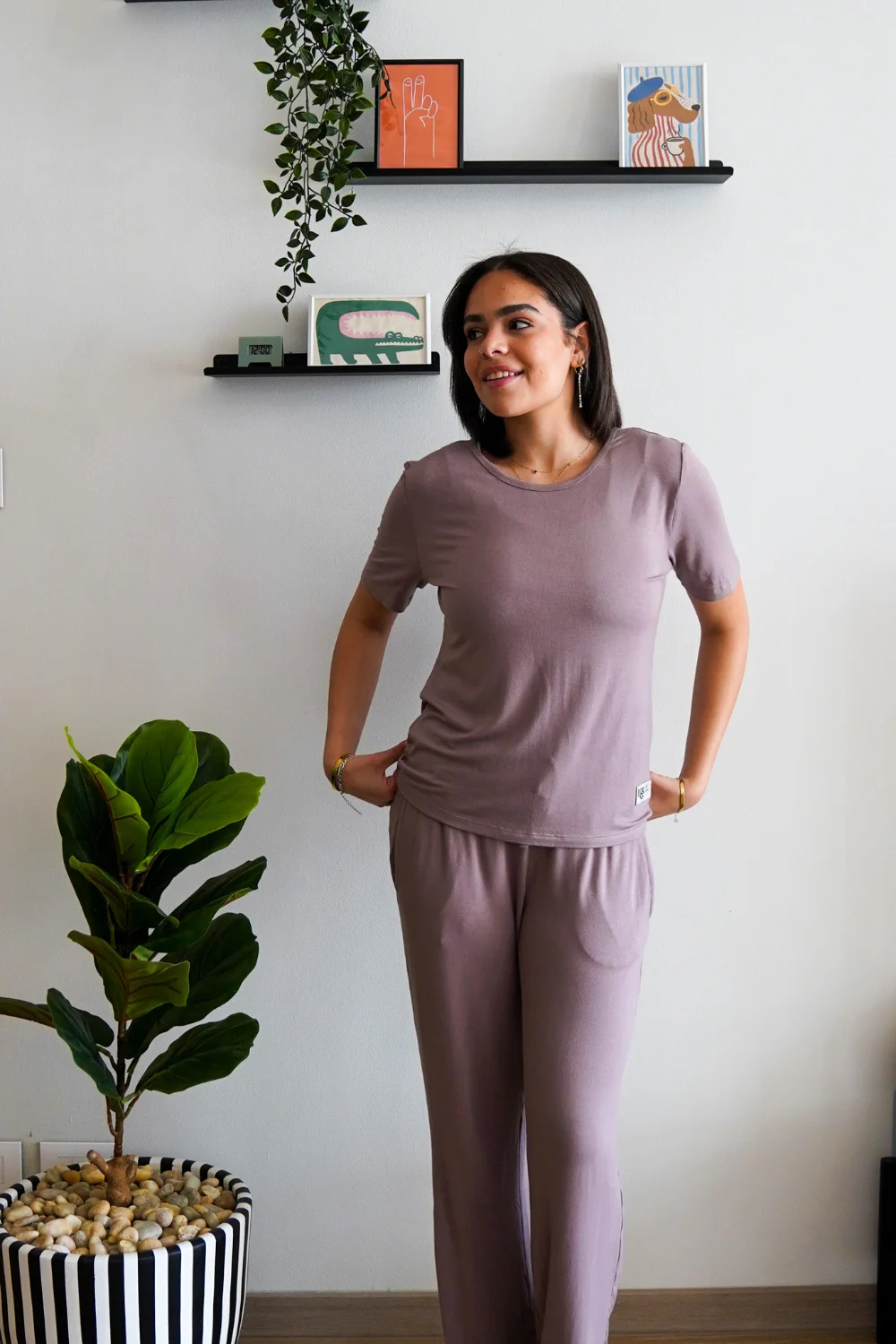 Women summer pajama set Choco shirt + Pants