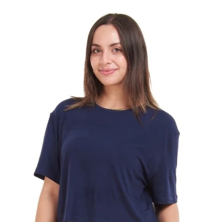 Women summer pajama set Dark Blue Cropped top + cafe x dark blue floral pants - Image 6