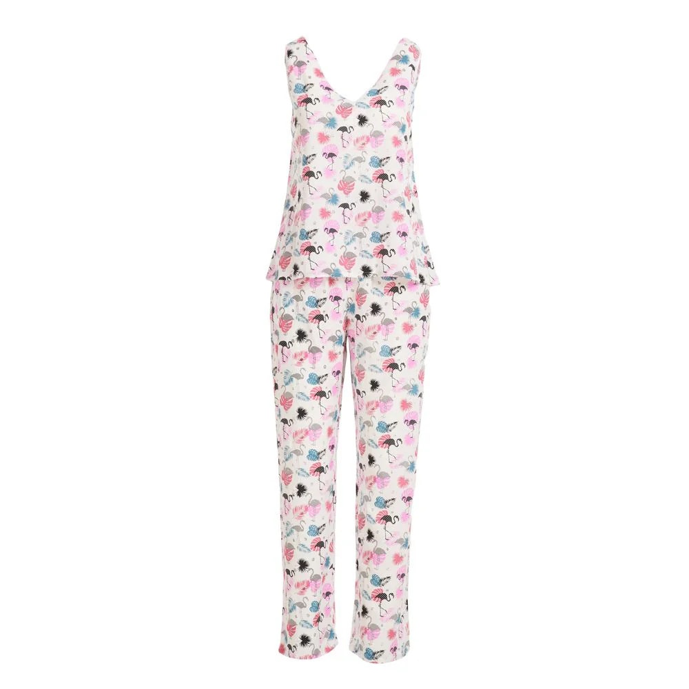Women summer pajama set Flamingo top + Pants - Image 3