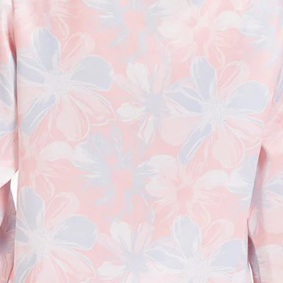 Women Satin summer pajama set Rose flowered buttoned shirt + Pants - Image 8